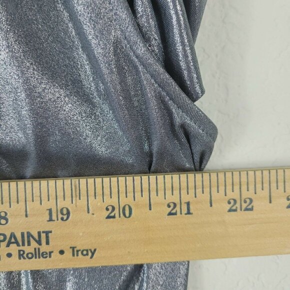 Vintage DS By Debbie Shuchat Evening Blouse Sz Large Metallic Gunmetal Shimmery - Picture 9 of 10